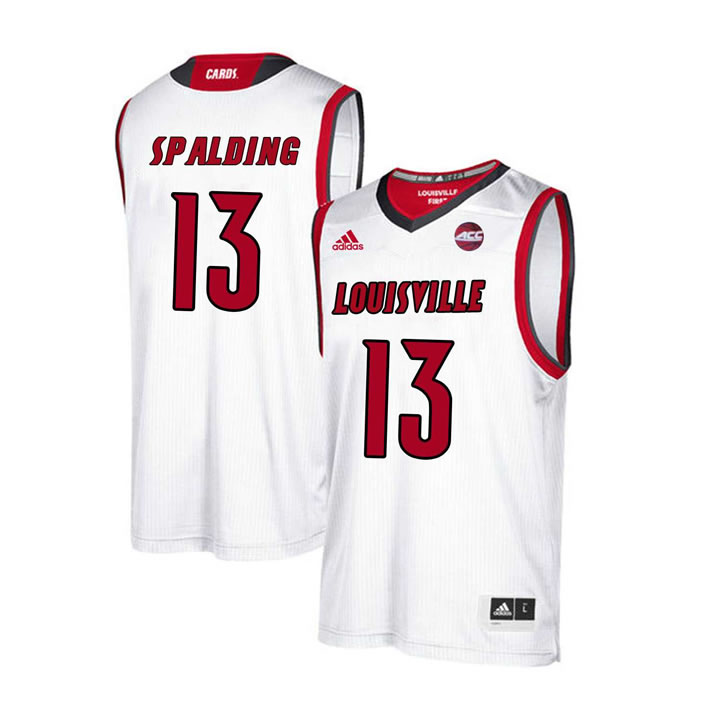 Louisville Cardinals 13 Ray Spalding White College Basketball Jersey Dzhi